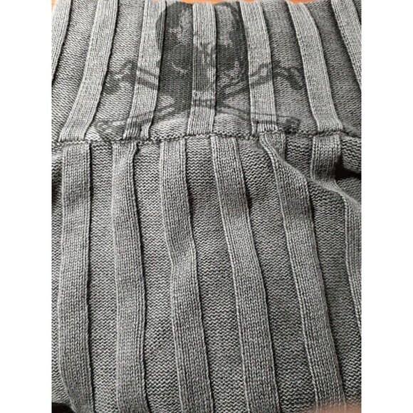 INC Mens Sweater L Skull Patch Tatoo Goth Graphic Turtle Neck 1/4 Zip Ribbed - Picture 12 of 16